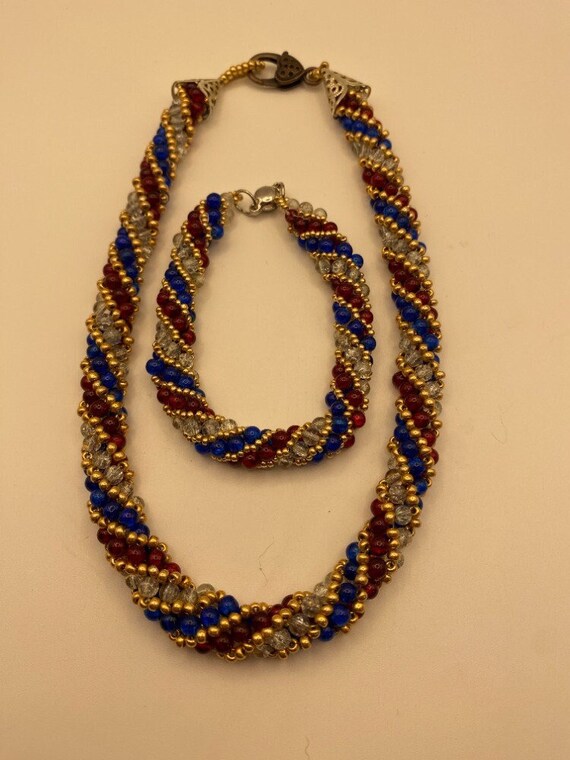 Spiral sale beaded necklace