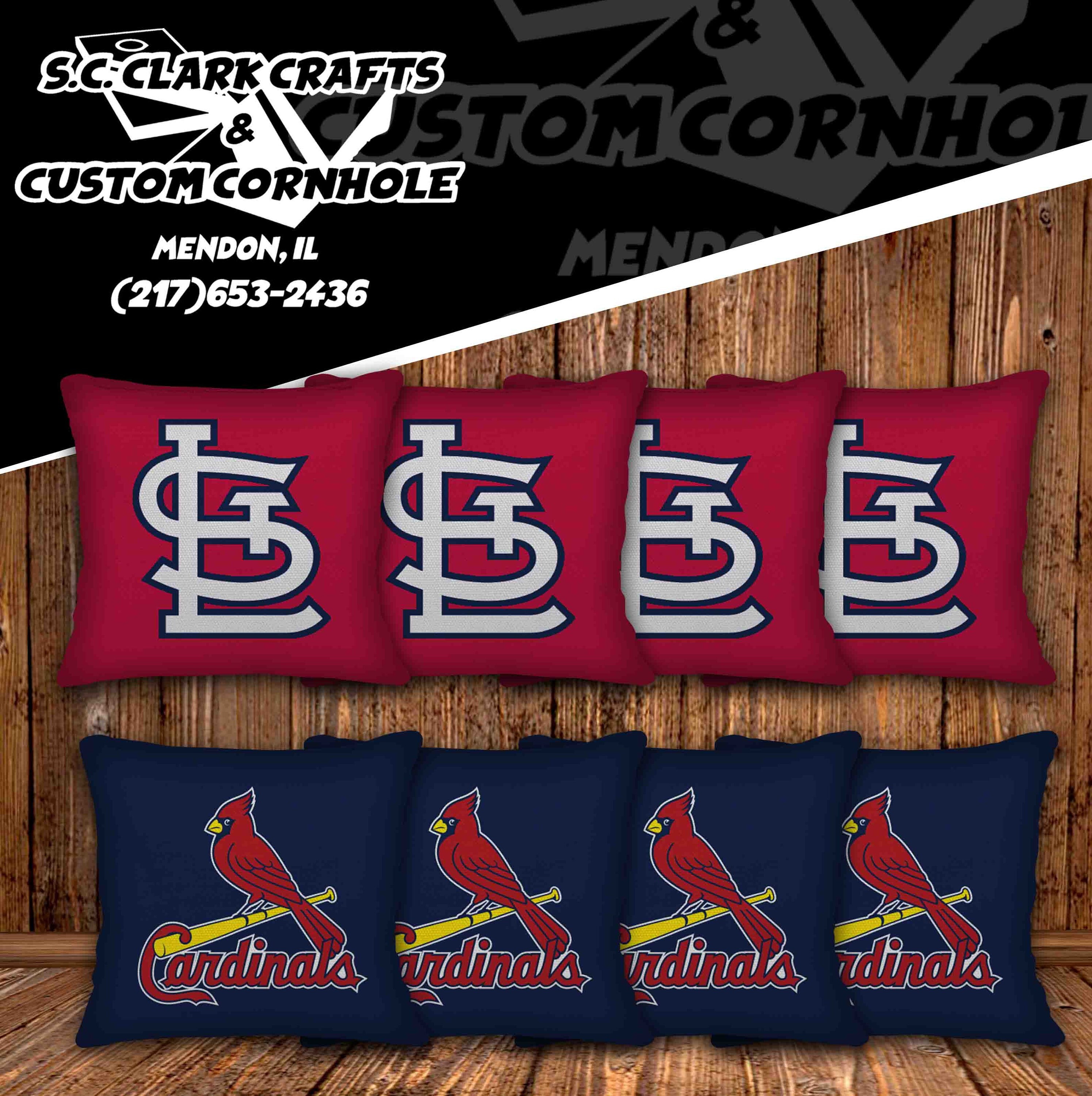 4 CORNHOLE BAGS sga st louis cardinals NEW promo item bean RED & GREY  giveaway