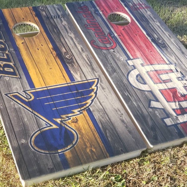 St louis blues/ cardinals cornholeset , cornhole set, baggo, bags