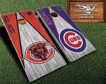 8 Sacchetti Per Cornhole Chicago Cubs - Fatte A Mano, Per Gioco Di Lancio, Nuove