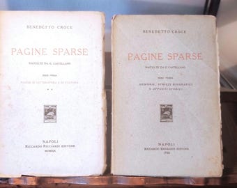 Benedetto Croce. Scattered Pages, collected by G. Castellano. Belonging to the literary Aldo Camerino, 1924.