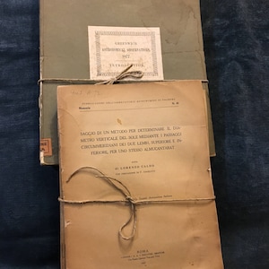 Greenwich Astronomical Observation 1877+ Lorenzo Caldo Palermo Astronomical Observatory 1927