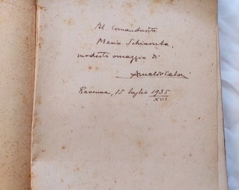 Arnaldo Calori. L'Ora K - Edizioni STERM, 1935. Signed with dedication