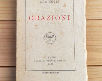 Ada Negri, Orations. F.lli Treves Editori, 1918 - First Edition.