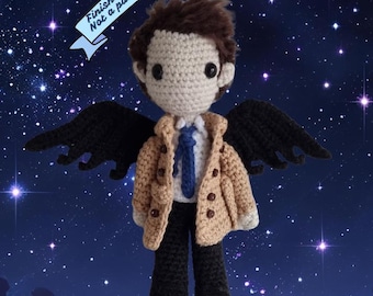 Castiel angel crochet plushie figure from Supernatural Hand made amigurumi doll.