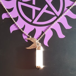 Supernatural angel grace necklace, pendant or keyring. Glow in the dark. Castiel grace