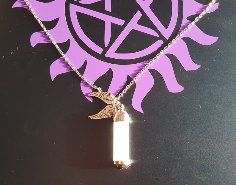 Supernatural angel grace necklace, pendant or keyring. Glow in the dark. Castiel grace