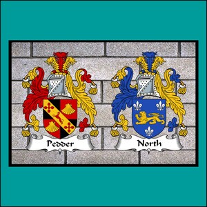 Dual coats of arms, Family crests, Photo panel