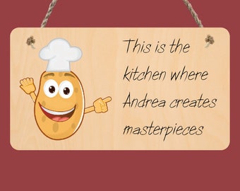 Kitchen sign, Hanging sign, Personalised, Kitchen wall sign, Plywood sign, Indoor sign, Wood kitchen plaque, Kitchen decoration