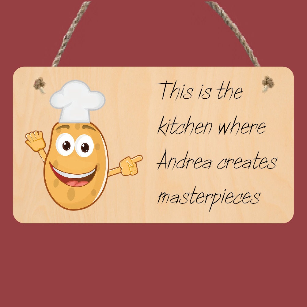 Kitchen Sign Rsa Kitchen Sign, Hanging Sign, Personalised, Kitchen Wall Sign, Plywood ...
