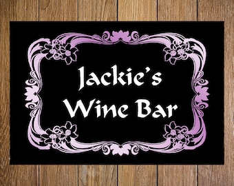 Bar sign, Indoor sign, Metal wall sign, Aluminium plate, Hanging plate, Adhesive sign