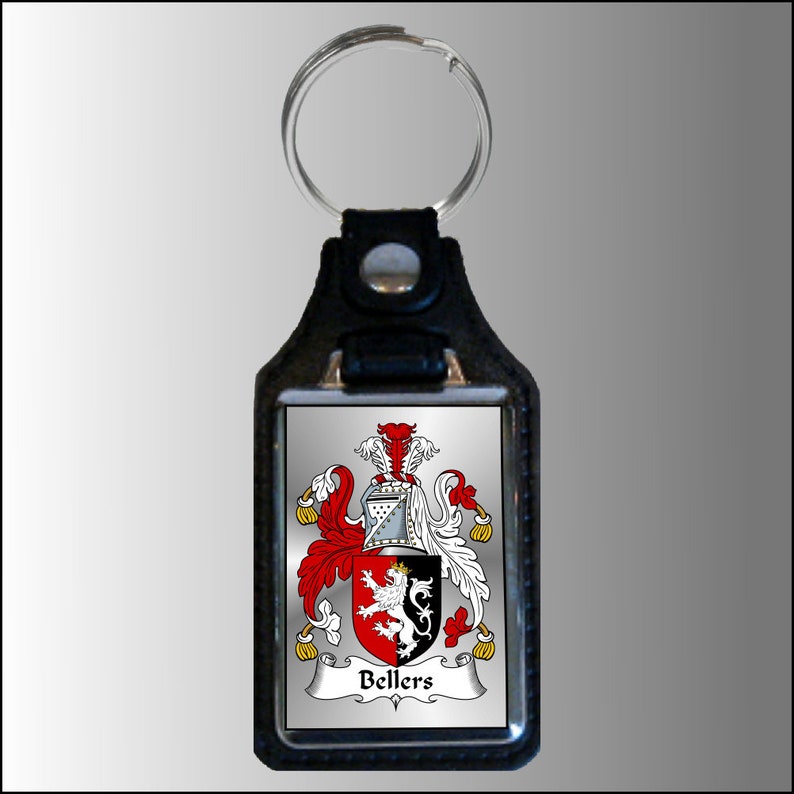 Coat of Arms, Faux Leather Keyring, Family Crest, Key Fob, Keyring