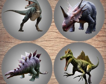 Ceramic coasters, Set of 4, Dinosaurs, Prehistoric, Ceramic gift, Wedding gift, Birthday gift