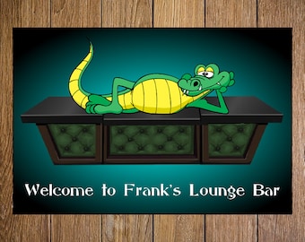 Bar sign, Indoor sign, Metal wall sign, Aluminium plate, Hanging plate, Adhesive sign