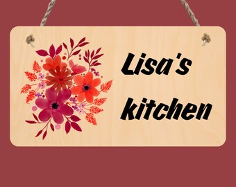 Kitchen sign, Hanging sign, Personalised, Kitchen wall sign, Plywood sign, Indoor sign, Wood kitchen plaque, Kitchen decoration