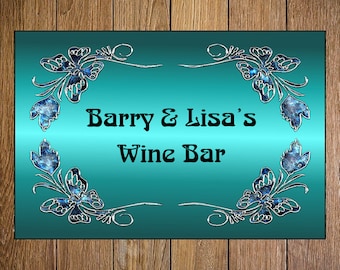 Bar sign, Indoor sign, Metal wall sign, Aluminium plate, Hanging plate, Adhesive sign