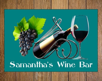 Bar sign, Indoor sign, Metal wall sign, Aluminium plate, Hanging plate, Adhesive sign