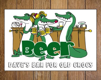 Bar sign, Indoor sign, Metal wall sign, Aluminium plate, Hanging plate, Adhesive sign