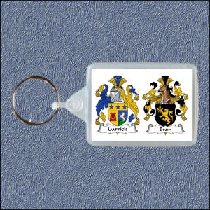 Dual coat of arms, Family crest, Acrylic keyring