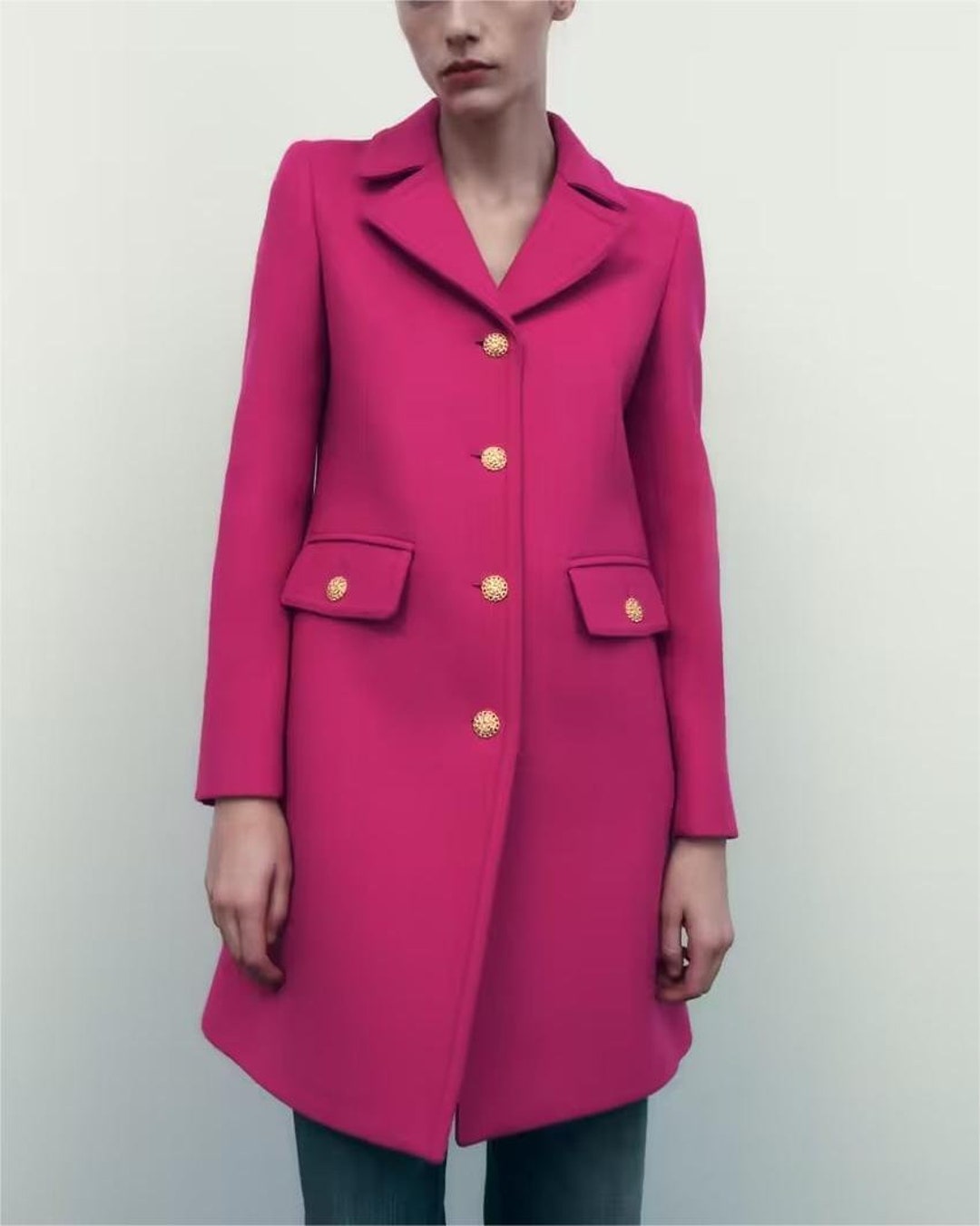 2023 Fashion Trends Hot Pink Trench Coat Etsy