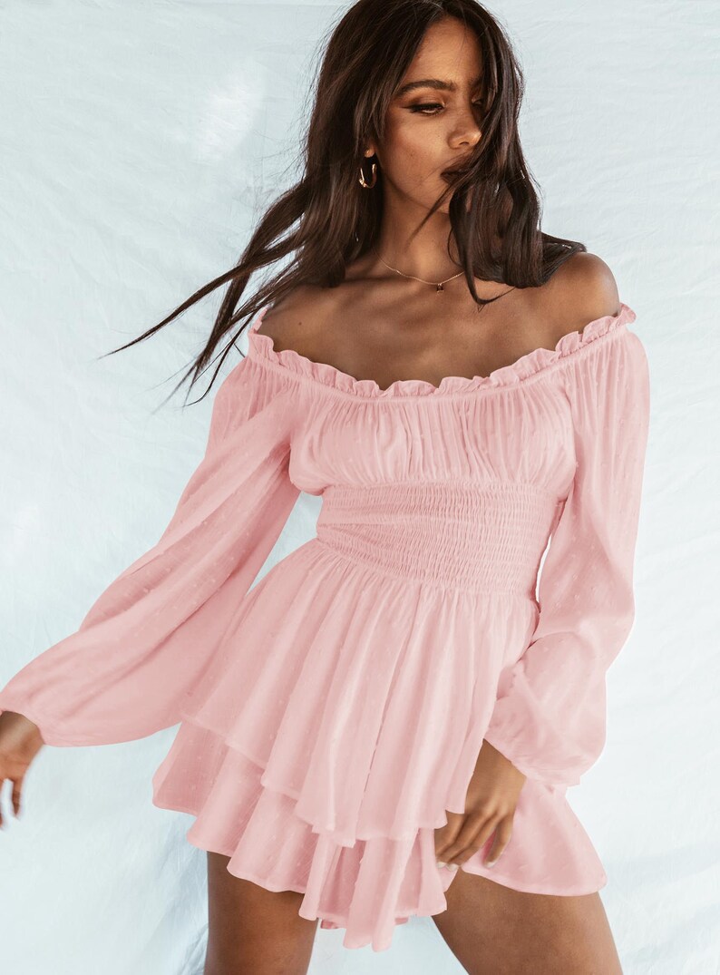Fall Outfits | Off Shoulder Ruffles Mini Dress