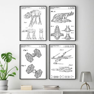 Star Wars Framed Patent Prints (Multiple Sizes) Gift Antique Wall Decor