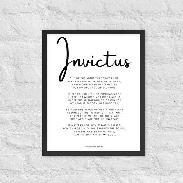 Invictus Framed Poster Print