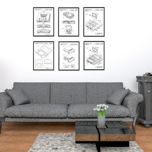 Framed Retro Console NES Travel Patent Prints - 6 Pack Assortment (Multiple Sizes) Gift Antique Wall Gamer Gift