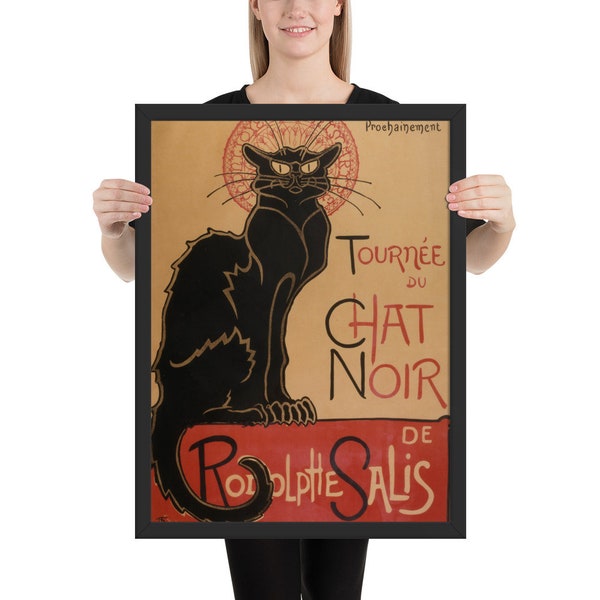 Framed Le Chat Noir, 1896: Théophile Steinlen Poster for Home Decor