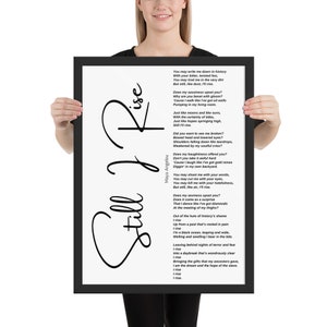 Still I Rise Framed Poster Print by Maya Angelou