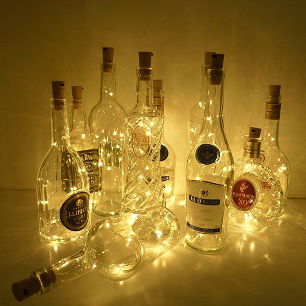 DIY Wine Bottle LED Lights Nightlight (Cool White, Warm White, Multicolor) Batteries Included! DIY Jar Kit