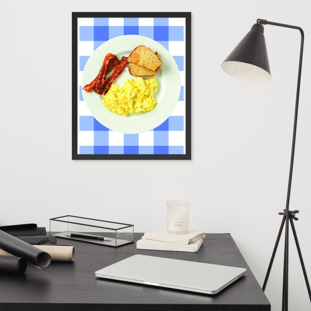 Ron Swanson Framed Breakfast Poster frpm Parks and Recreation Leslie Knope