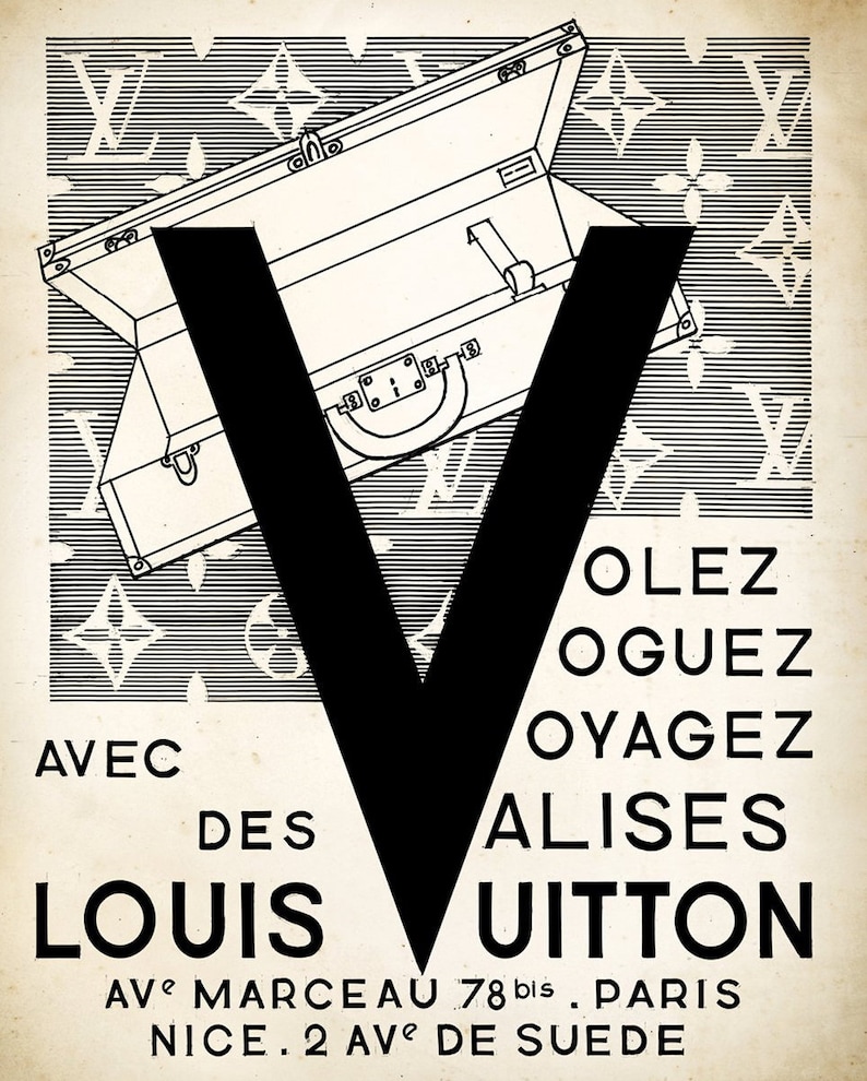 Framed Louis Vuitton Single Print with Black Border Frame Etsy