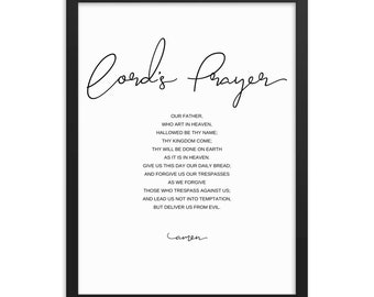 Lords Prayer Framed photo paper poster Inspirational Poster