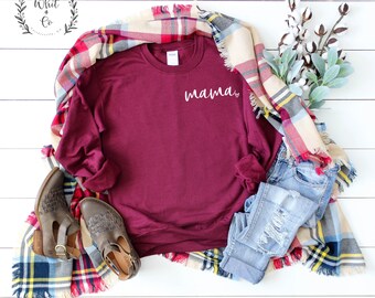 Mama Embroidered Sweatshirt | Mama | Mama Sweatshirt | Gift For Her | Gift For Mom | Mom Sweatshirt | Momma