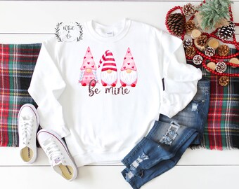 Valentine Gnomes | Valentine Shirt | Gift For Her | Gift For Mom | Valentine Long Sleeve | Be Mine