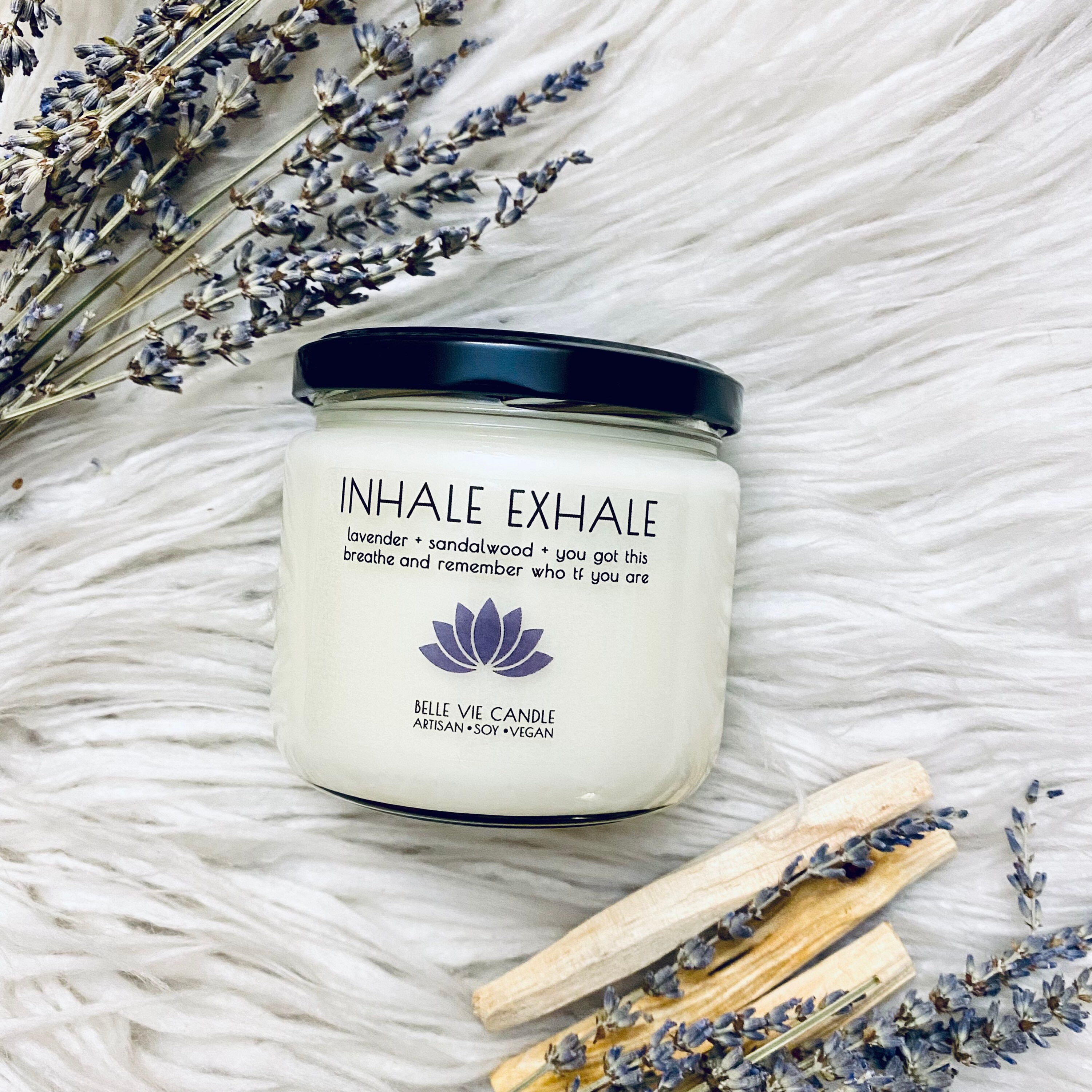 Inhale Exhale Candle Soy Handmade Exhale Bullshit Anxiety Ease Lavend…