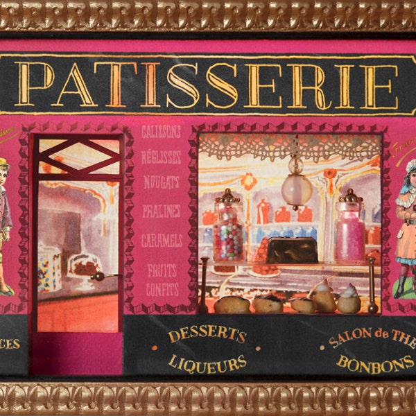 Vitrine Miniature Encadrée thème Pâtisserie Parisienne