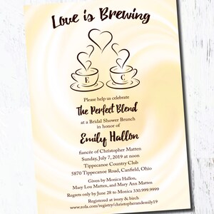 The Perfect Blend Coffee Latte Bridal Shower Event PRINTABLE Custom Invitation