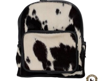 Natural Cowhide Backpack Black and White Cowhide Bag Tricolor Cowhide Hand Bag Cow Skin Bag Gift for Her Cowhide Leather Backpack