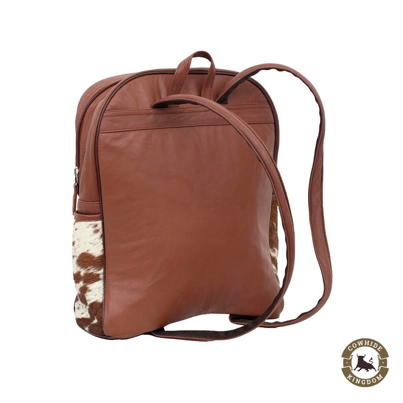 Real Cowhide Backpack Bag Brown White Cowhide Bag Genuine Etsy