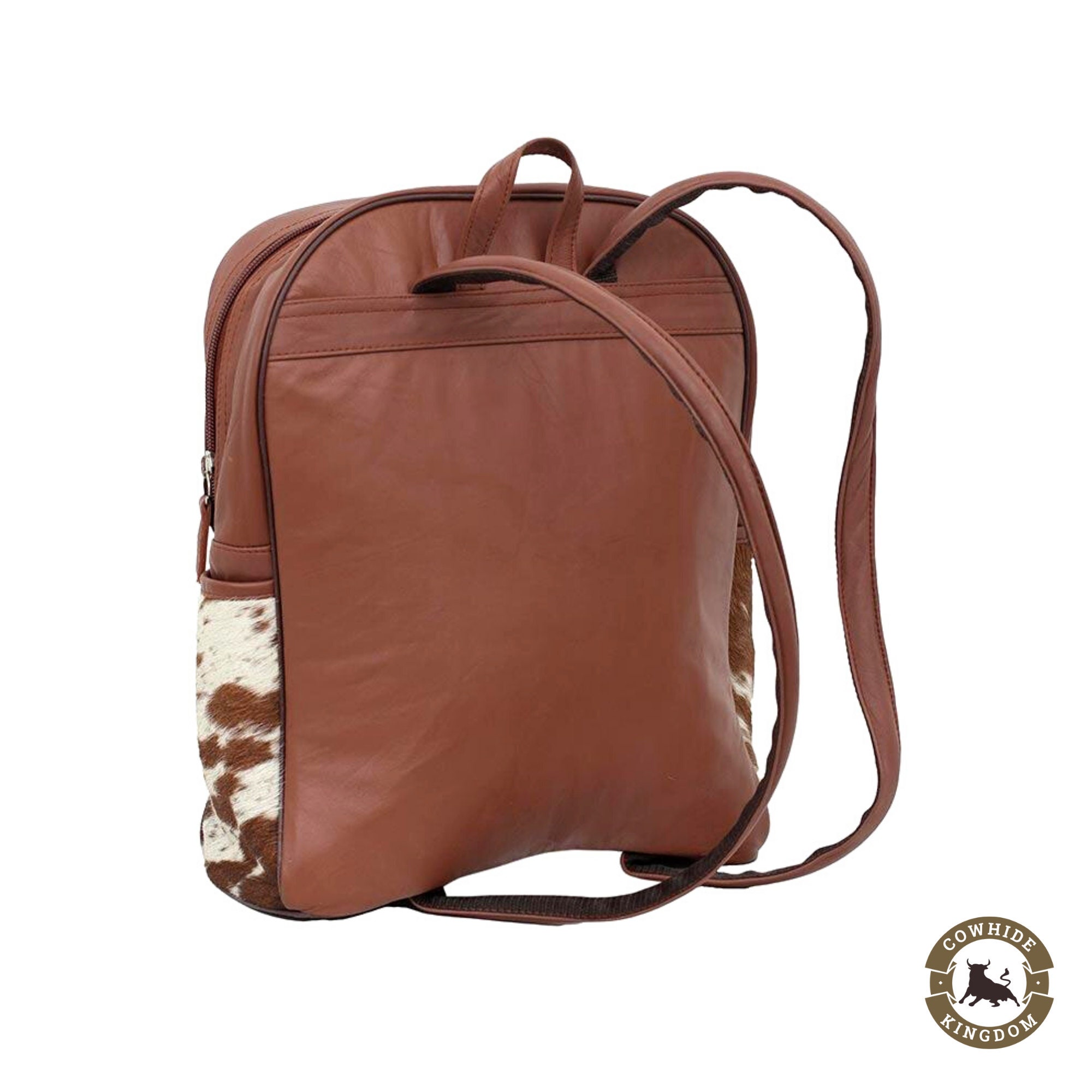 Real Cowhide Backpack Bag Brown White Cowhide Bag Genuine Etsy