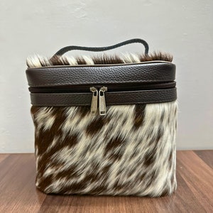 Handgefertigte Rindsleder Make-up-Tasche für den täglichen Gebrauch, Rindsleder Make-up Reisetasche | Brautjungfer Make-up-Box | Geschenk für Braut | Handgefertigte Rindsledertasche