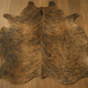 SAME AS PICTURED Cowhide Rug Brindle Hair on Brazilian Cowhide Rug Large Natural Cowhide Area Rug Living Room Rustic Farmhouse Decor Gift