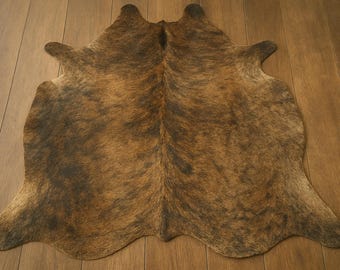 SAME AS PICTURED Brindle Cowhide Rug 50SQFT Hair on Natural Brazilian Cowhide Rug Large Cowhide Area Rug Living Room Rustic Farmhouse Decor