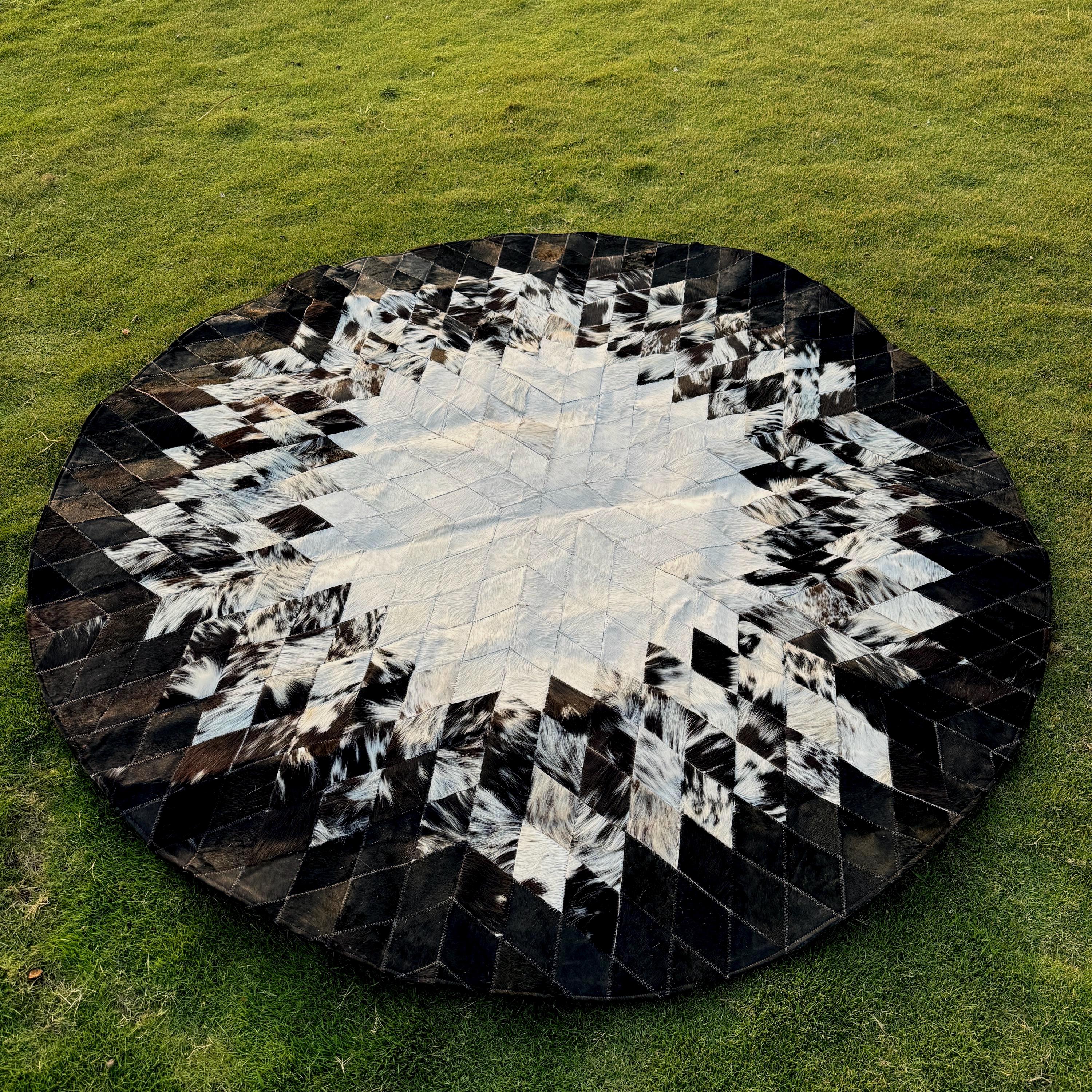 Real Cowhide Patchwork Rug Black & White Natural Cowhide Hair on Rug ...