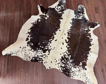 Natural Tricolor Cowhide Rug Hair on Large Cowhide Rug for Living Room Area Brindle Cowhide Rug Natural Cowhide Floor Rug Brazilian Cowhide