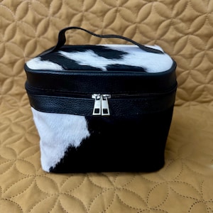 Cowhide Makeup Bag Hair on Cowhide Bag Makeup Cowhide Travel Bag | Bridesmaid Makeup Bag, Gift for Bride, Western Cosmetic Bag, Toiletry Bag