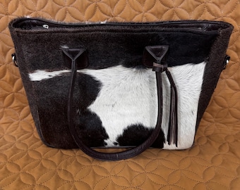 Bolsa tote com pelo de vaca legítimo | Bolsa tote de couro de vaca, bolsa de couro estilo western, bolsa de ombro estilo boho, presente para mãe, filha e esposa
