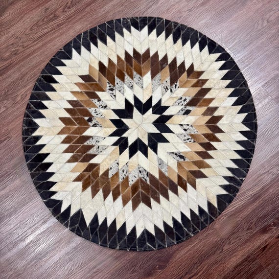 SAME AS PICTURE! Cowhide Patchwork Rug Genuine Cowhide Hair on Rug Natural Cowhide Rug Carpet Rustic Farmhouse Decor Handmade Boho Rug Gift